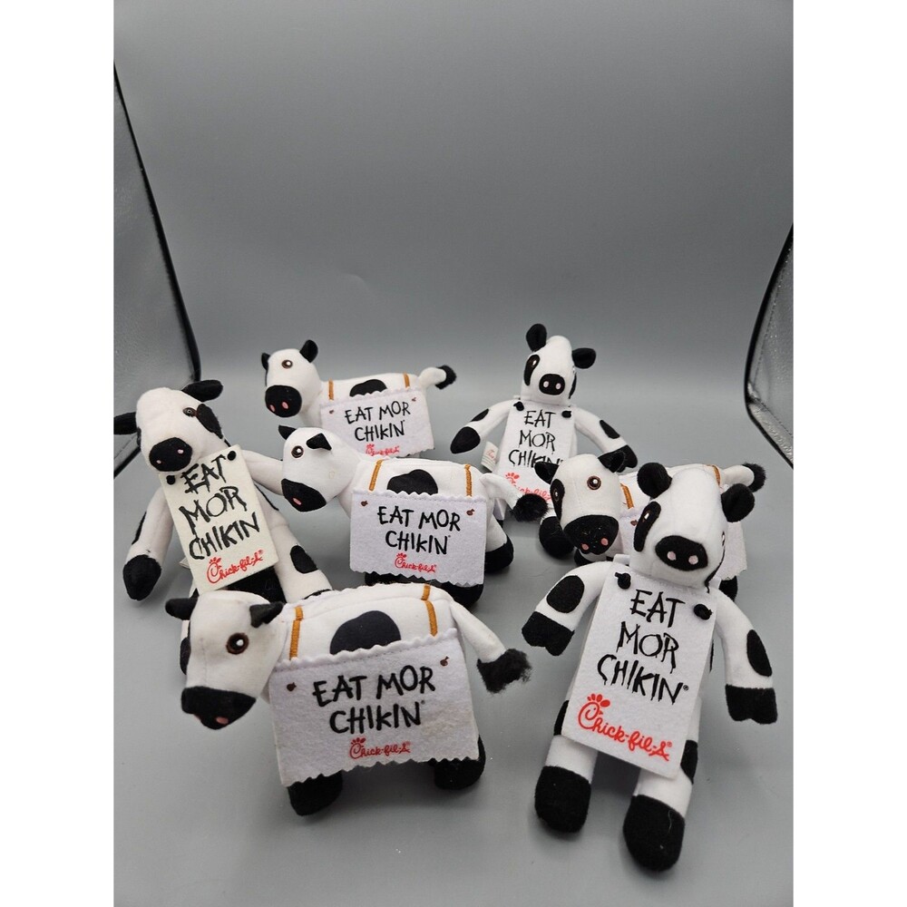 Chick Fil A Cow Plush Lot Of 7 Stuffed Animal Collectibles Eat Mor Chikin